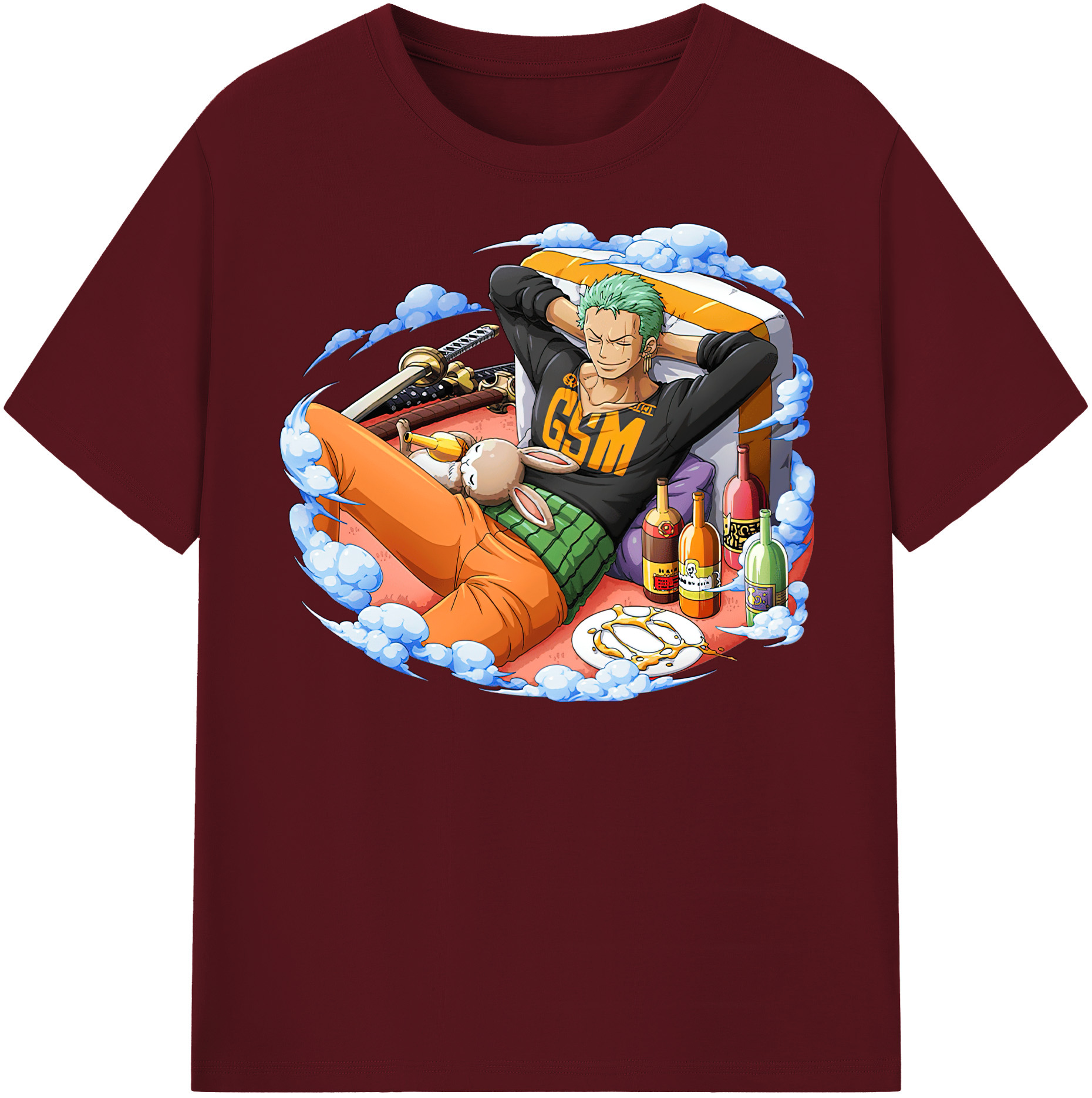 ワンピース ロロノア・ゾロ ONE PIECE Roronoa Zoro 綿100％半袖Tシャツ（フロントプリント）